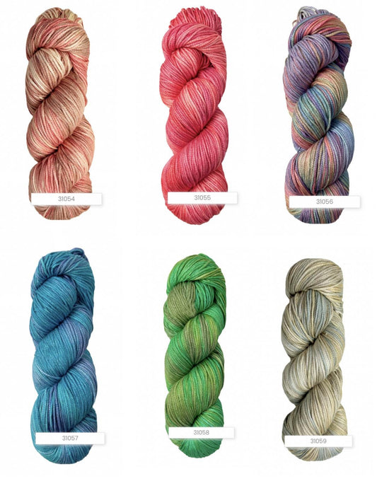 Lana Gatto DUBAI premium 72% Seta Silk and 28% Organic Cotton Italian sport weight yarn, hand-dyed for luxury summer knitting and crochet at iDOKNiT.