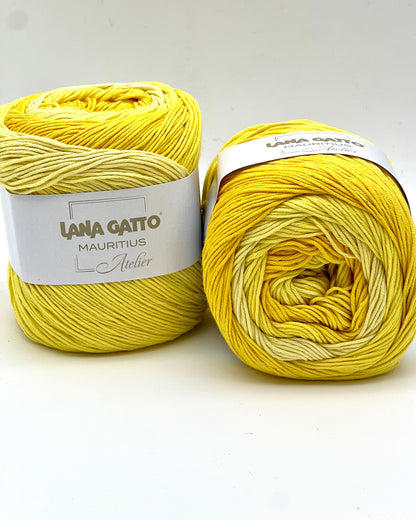 Lana Gatto MAURITIUS organic cotton yarn Italian fingering yarn
Luxury organic cotton yarn for summer garments and baby knits
Close up of MAURITIUS yarn showing smooth cotton texture
Italian organic cotton yarn for lightweight shawls and sweaters
Soft breathable fingering cotton yarn for elegant knitwear