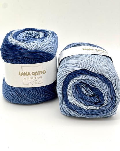 Lana Gatto MAURITIUS organic cotton yarn Italian fingering yarn
Luxury organic cotton yarn for summer garments and baby knits
Close up of MAURITIUS yarn showing smooth cotton texture
Italian organic cotton yarn for lightweight shawls and sweaters
Soft breathable fingering cotton yarn for elegant knitwear