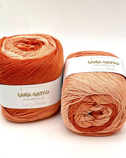 Lana Gatto MAURITIUS organic cotton yarn Italian fingering yarn
Luxury organic cotton yarn for summer garments and baby knits
Close up of MAURITIUS yarn showing smooth cotton texture
Italian organic cotton yarn for lightweight shawls and sweaters
Soft breathable fingering cotton yarn for elegant knitwear