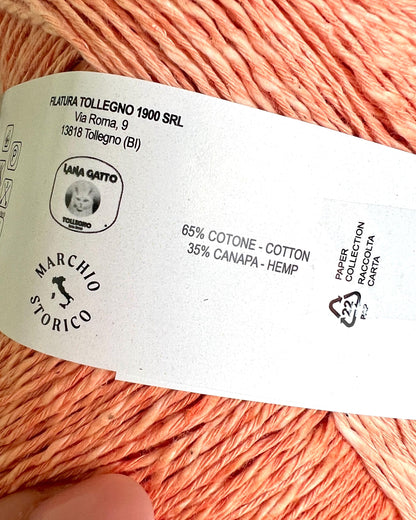 Lana Gatto SEYCHELLES cotton and hemp Italian sport weight yarn for summer knitting at iDOKNiT.