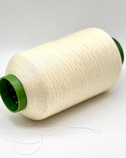 Filati Biagioli Modesto GLAM 24 luxury Italian cotton silk lace yarn with elegant natural sheen for weaving, machine knitting, embroidery, and multi-strand couture-inspired garments