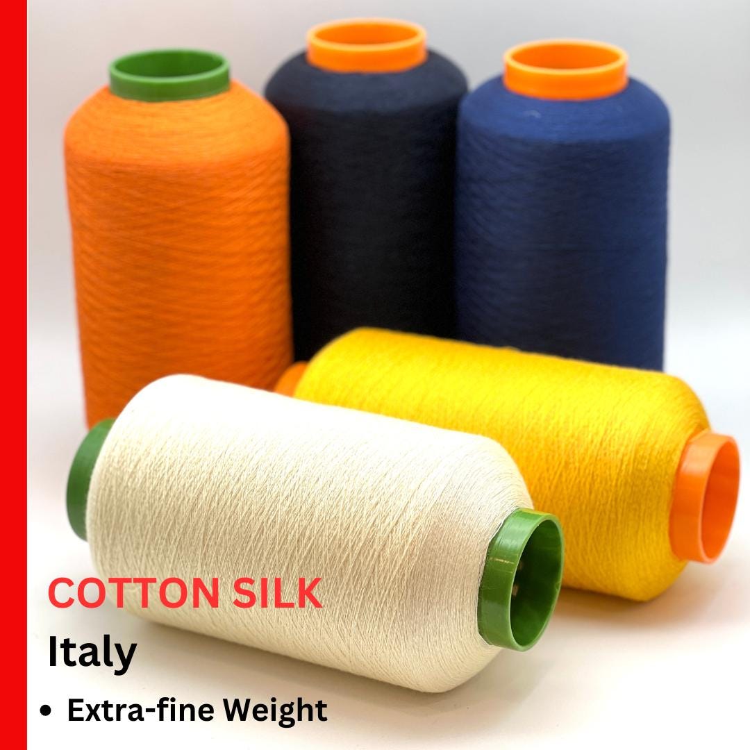 Filati Biagioli Modesto GLAM 24 luxury Italian cotton silk lace yarn with elegant natural sheen for weaving, machine knitting, embroidery, and multi-strand couture-inspired garments