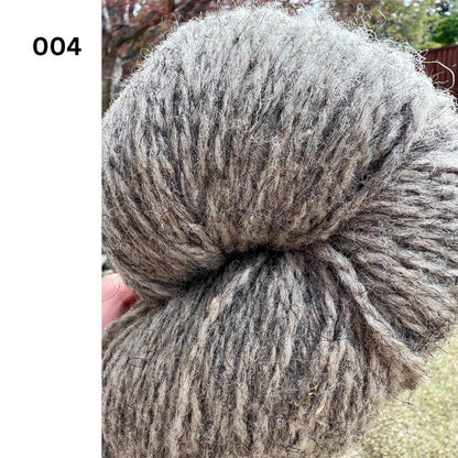 Exclusive iDOKNiT rare heritage yarn, 100% Romanov Sheep Wool 6.2 from Paces Vilnas Fabrika, Latvia. A professionally spun 6/2 two-ply DK weight that offers superior body and stability compared to single-ply versions while retaining 70% natural lanolin. Curated by iDOKNiT in natural grey and tweed-depth dyed shades for high-warmth, weather-resistant heritage sweaters and robust outdoor accessories.