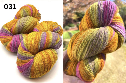 Dundaga hand dyed multicolored Latvian wool and merino fingering weight yarn from iDOKNiT