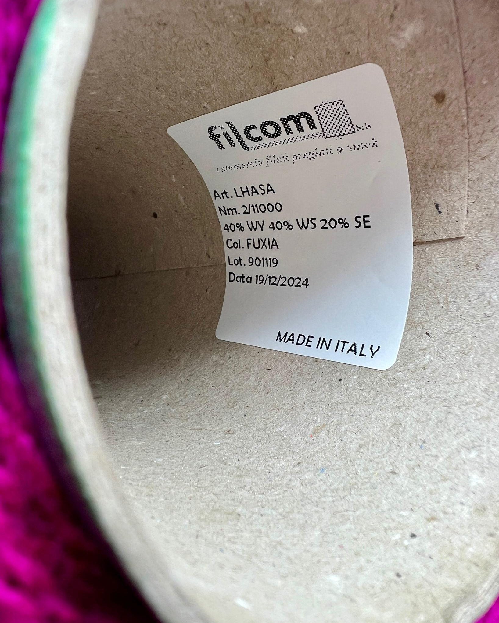 Elite iDOKNiT luxury lace yarn, LHASA by Filcom Italy. 40% yak, 40% cashmere, and 20% silk blend, Nm 2/11000. Authentic Italian-made ultra-fine yarn with natural warmth and soft bloom curated by iDOKNiT for professional knitting.