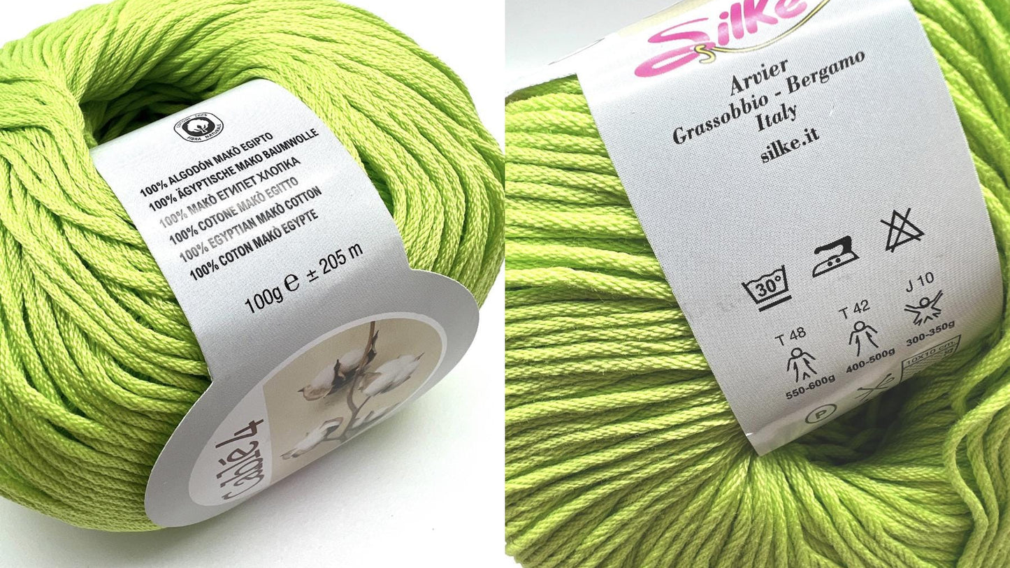 Shop Silky CABLE 4 at iDOKNiT. Premium 100% Egyptian Mako cotton. Smooth, DK weight 205m/100g fiber for breathable, soft, and matte-finish luxury knitwear.