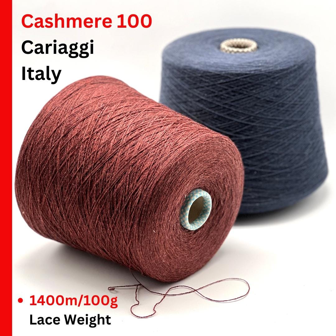 Cariaggi Cashmere 100 iconic 100% pure Italian cashmere yarn in an ultra-fine 2/28 lace weight count for luxury knitting and crochet at iDOKNiT.