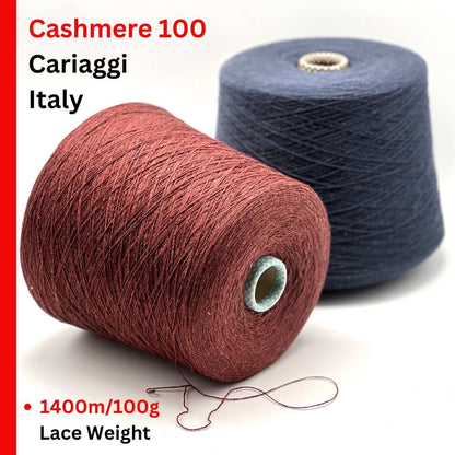 Cariaggi Cashmere 100 iconic 100% pure Italian cashmere yarn in an ultra-fine 2/28 lace weight count for luxury knitting and crochet at iDOKNiT.