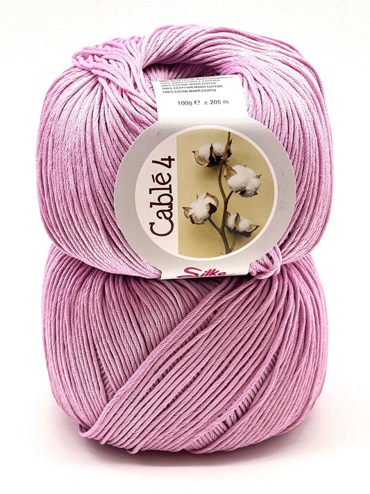 Shop Silky CABLE 4 at iDOKNiT. Premium 100% Egyptian Mako cotton. Smooth, DK weight 205m/100g fiber for breathable, soft, and matte-finish luxury knitwear.