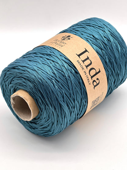 Structured, Water-Resistant Yarn, INDA by Borgo de Pazzi, Italy, Perfect for Crochet Bags, Baskets, Home Décor and Macramé, 500g/570m
