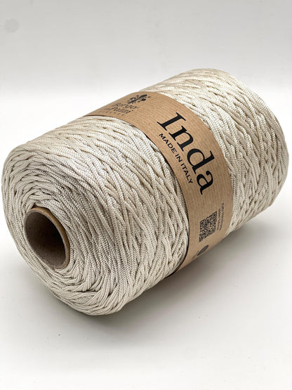 Structured, Water-Resistant Yarn, INDA by Borgo de Pazzi, Italy, Perfect for Crochet Bags, Baskets, Home Décor and Macramé, 500g/570m
