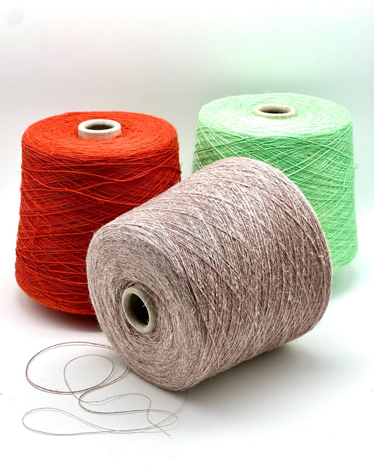 Linen Blend Yarn, GINGER, Fancy Italian Yarn by LANIFICIO dell' OLIVO, Sold in Balls and on Cones, Lace Weight - 950m/100g