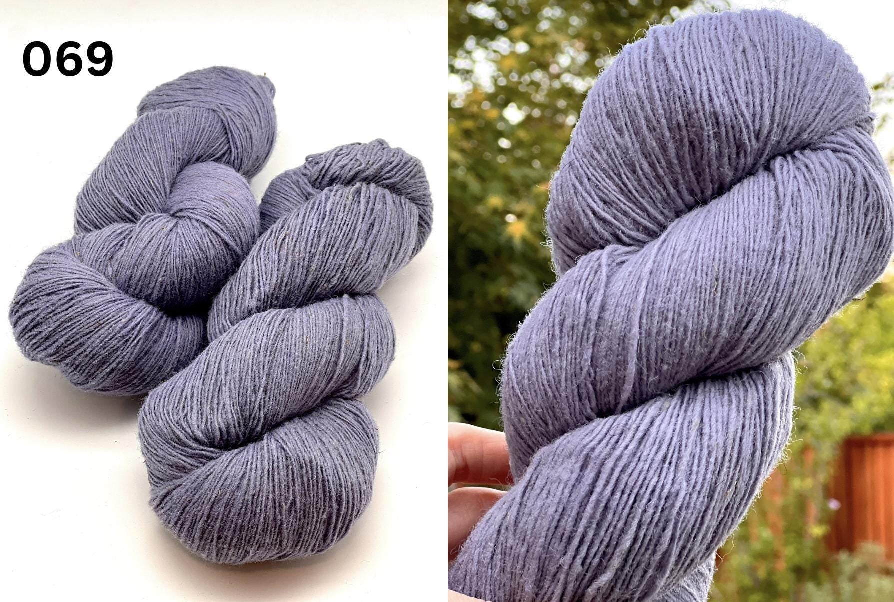 Exclusive iDOKNiT fingering weight heritage yarn, DUNDAGA 6.1 from Paces Vilnas Fabrika, Latvia. A traditional 6/1 single-ply blend of 70% Latvian wool and 30% Latvian merino, providing 460m per 100g. Curated by iDOKNiT in a spectrum of authentic blue and green Baltic shades (022, 023, 024, 054, 067, 069, 092) for rustic-refined knitwear with a soft, natural bloom.