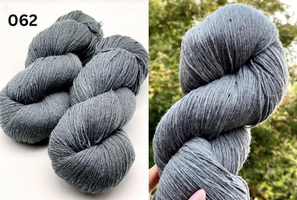 Exclusive iDOKNiT fingering weight heritage yarn, DUNDAGA 6.1 from Paces Vilnas Fabrika, Latvia. A traditional 6/1 single-ply blend of 70% Latvian wool and 30% Latvian merino, providing 460m per 100g. Curated by iDOKNiT in a spectrum of authentic blue and green Baltic shades (022, 023, 024, 054, 067, 069, 092) for rustic-refined knitwear with a soft, natural bloom.