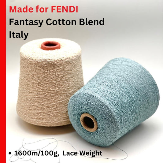 RARE Find: Fantasy Cotton Yarn Made for FENDI, CORSAIR, Luxury Italian Yarn by Ilaria, Available on Cones, Lace Weight, 1600m/100g (1749y)