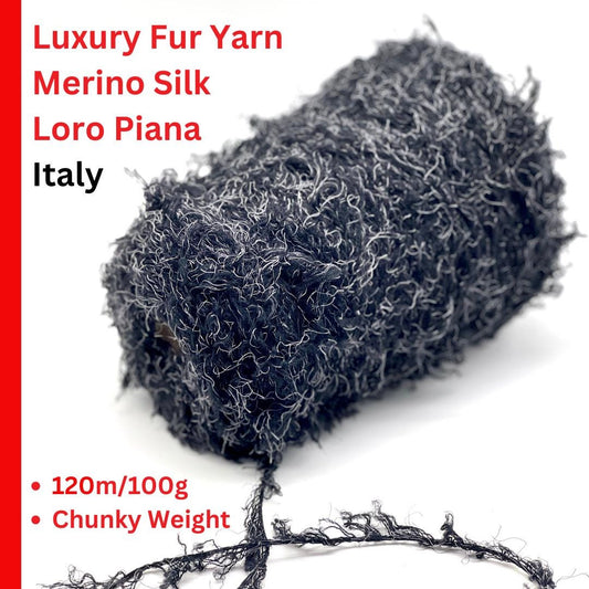WHOLE Cone Sale: Cashmere Merino Fur Yarn, WISH GLOW, Luxury Fancy Italian Yarn by Loro Piana, Chunky Weight, 120m/100g (131y/3.52oz)
