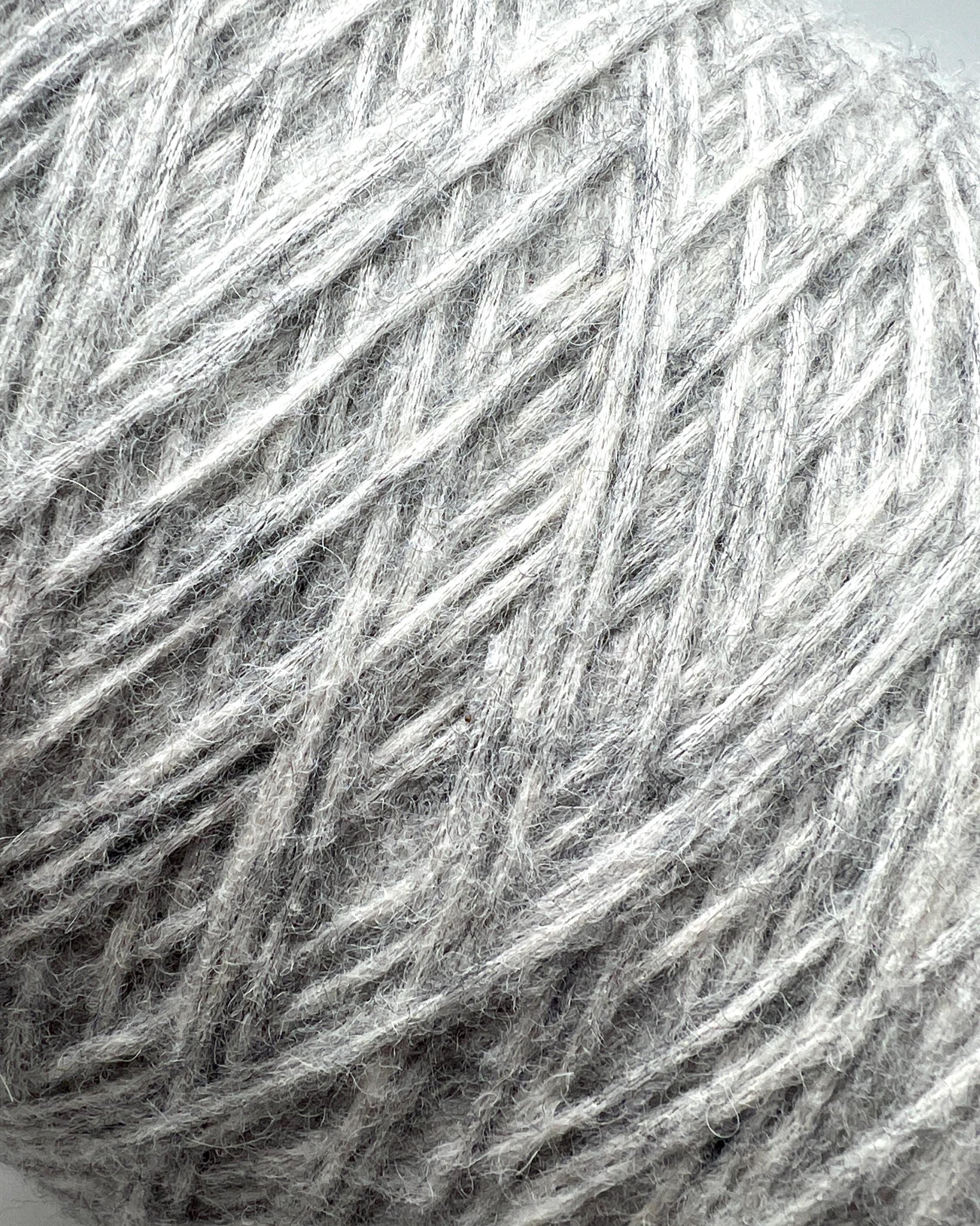 Close-up of gray yarn ball
