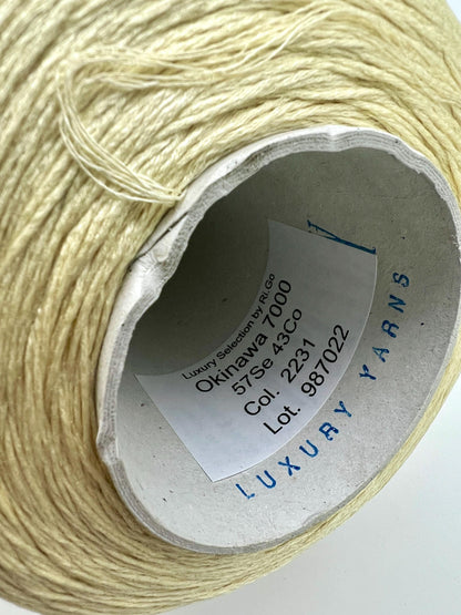 Silk 57 Cotton 43 Yarn, OKINAWA, Luxury Yarn by Ri.Go, Available in Balls and on Cone, Lace Weight, 700m/100g (765y/3.52oz)