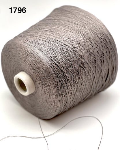 Spool of gray thread on a white background