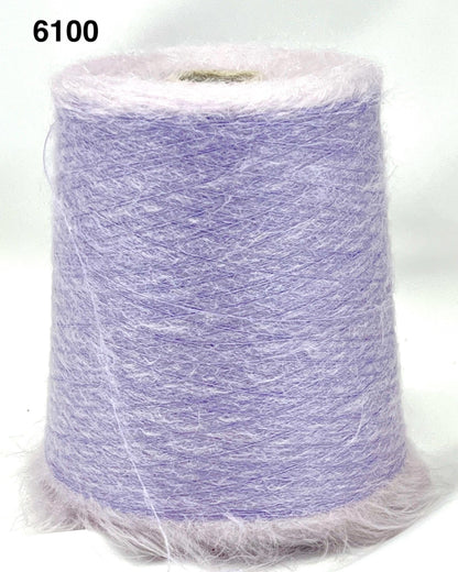 Spool of purple yarn on a white background