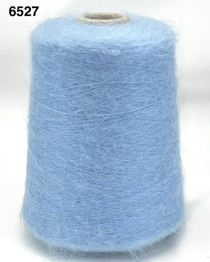 Light blue spool of yarn on a white background
