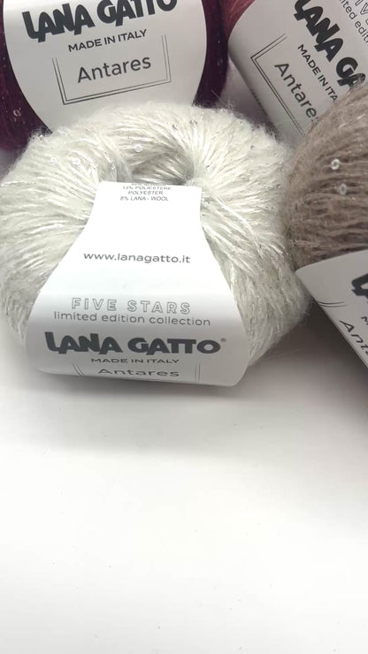 Paillettes Alpaca Yarn, ANTARES, Lana Gatto, Limited Edition Collection Italian Yarn, 180m/50g (196y/1.76oz)