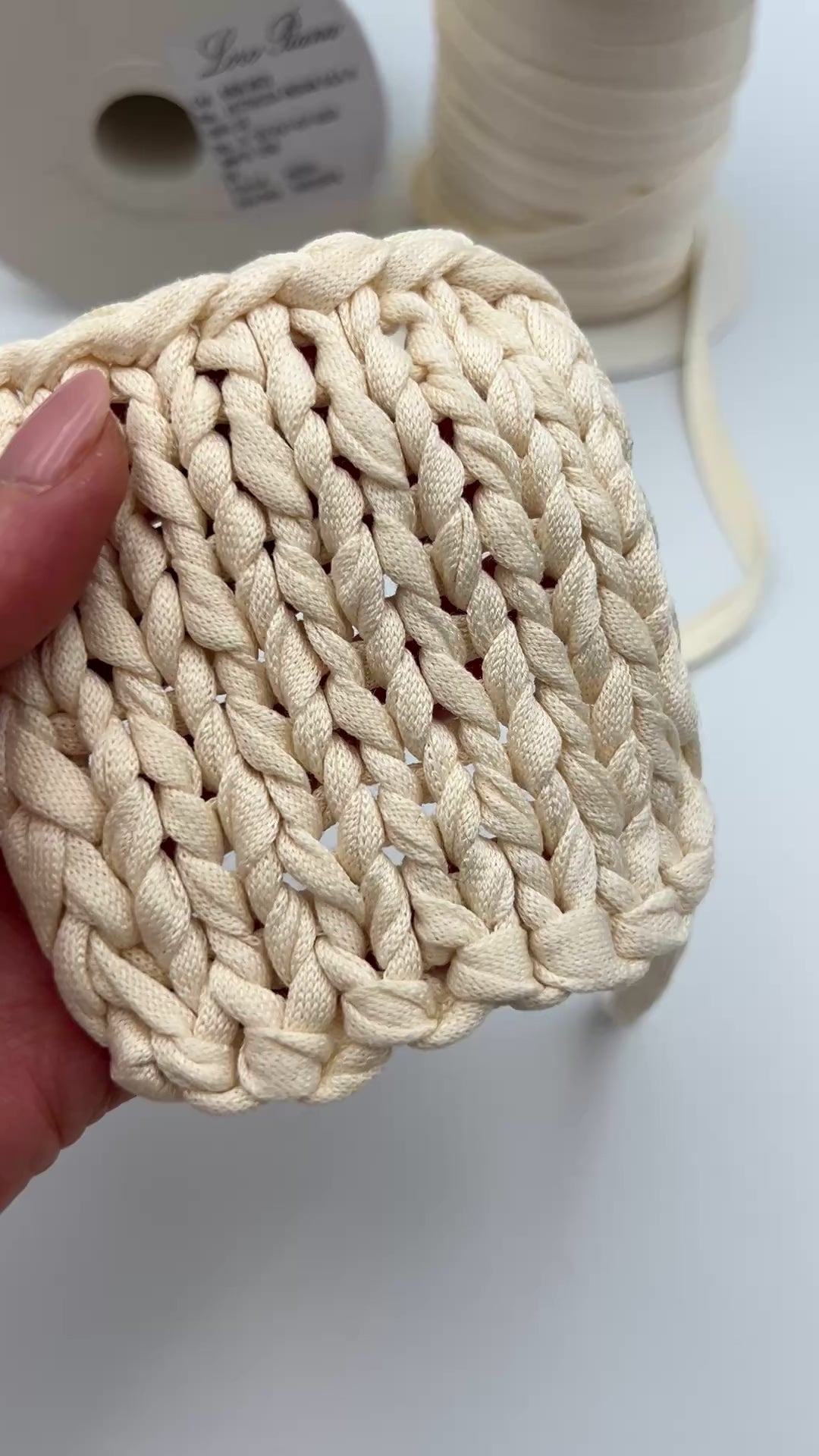 Loro Piana Fettuccia Indian Silk 100 percent pure silk flat knitted ribbon yarn from iDOKNiT