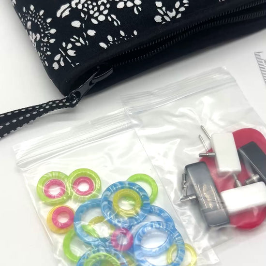 ChiaoGoo TWIST SS 5" Complete interchangeable knitting needle set with surgical stainless steel lace tips and compact fabric case for iDOKNiT.