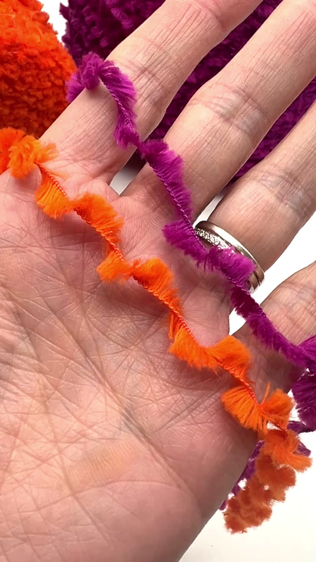 Italian VIMAR eyelash art yarn in cotton blend, textured fancy yarn