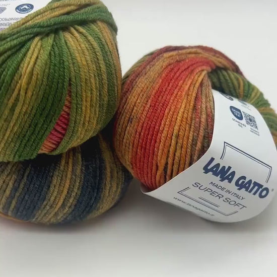 Lana Gatto SUPER SOFT Print Colors yarn ball – extra fine merino wool made in Italy