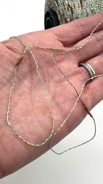 Cotton FANTASY FLAME Lurex Tweed Yarn, CRISTALLO, Luxury Collection by RiGo, Sold in Balls or on Cones, Lace Yarn, VARIABLE METRAGE/YARDAGE