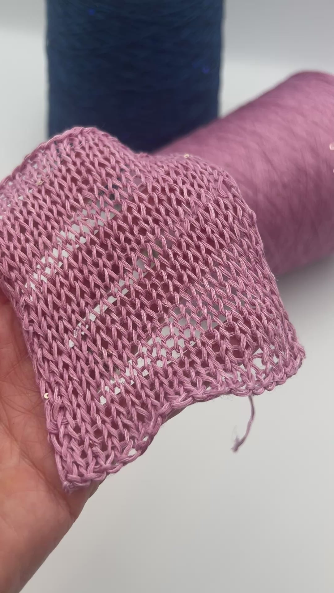 G&G FILATI LINO 6500 Italian 100% linen lace weight yarn with integrated 2 mm paillettes on cone for knitting, crochet, weaving, and machine knitting  