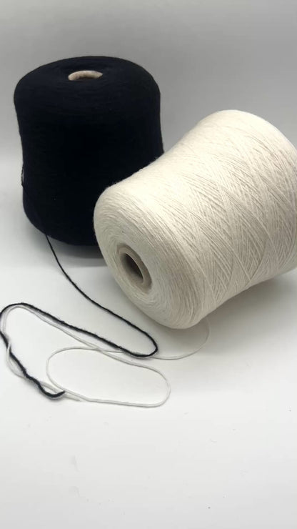 Exclusive iDOKNiT lace weight yarn, GLICINE by Filati Naturali Italy. 59% merino and 25% cashmere blend with a unique elastic chainette (chain-cable) structure, providing 650m per 100g. Authentic Italian-made luxury fiber curated by iDOKNiT for stretchy, resilient, and ultra-soft knitwear that maintains its shape beautifully.