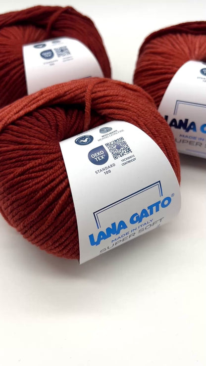 SUPER SOFT, Merino 100% GRADIENT COLORS COLLECTION, Premium Italian Yarn by Lana Gatto, DK Weight, 125m/50g (137y/1.76oz)