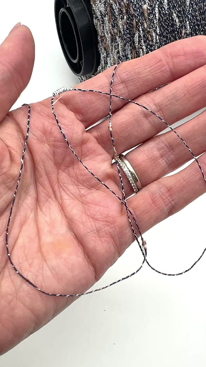 Cotton FANTASY FLAME Lurex Tweed Yarn, CRISTALLO, Luxury Collection by RiGo, Sold in Balls or on Cones, Lace Yarn, VARIABLE METRAGE/YARDAGE