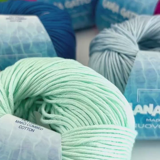 Lana Gatto Nuovo Jaipur 100% Egyptian Mako cotton worsted weight yarn from iDOKNiT. Smooth, premium Italian-spun fiber for luxury hand and machine knitting, 100m per 50g ball.