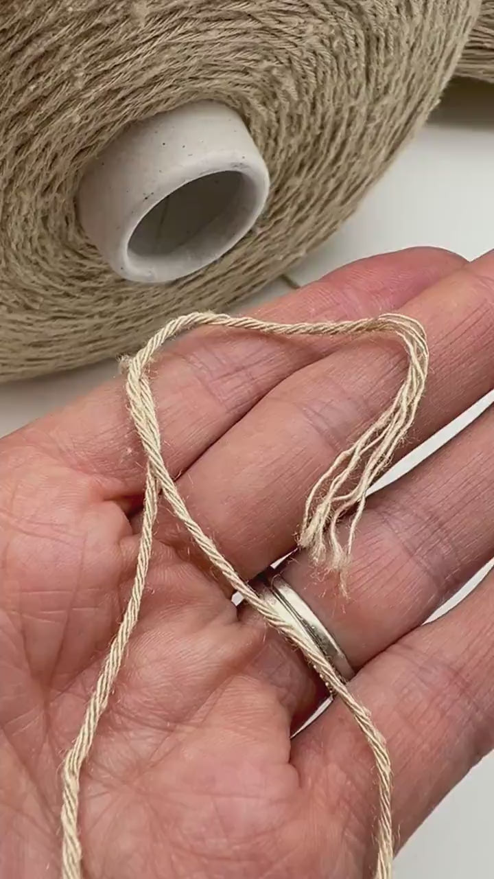 Exclusive iDOKNiT sport weight yarn, SETA TUSSAH by RiGo Italy. 100% pure Tussah silk with a Tit. 3000 count, providing 300m per 100g. Authentic Italian-made luxury fiber featuring a soft, slightly textured matte sheen, curated by iDOKNiT for elegant hand and machine knitting projects.
