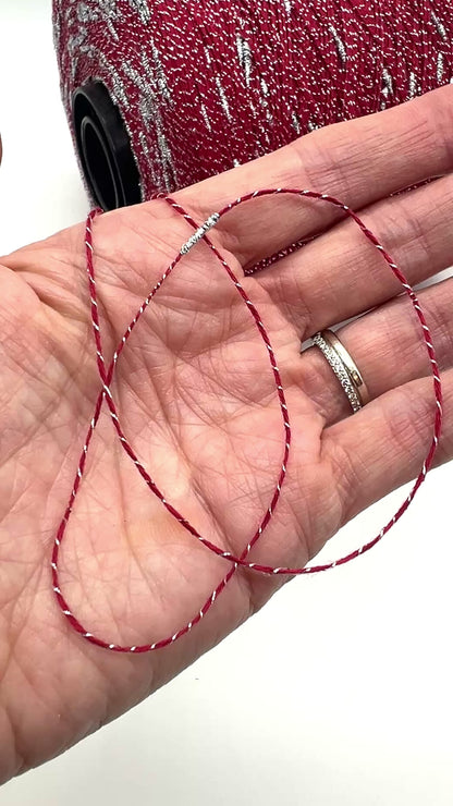 Cotton FANTASY FLAME Lurex Tweed Yarn, CRISTALLO, Luxury Collection by RiGo, Sold in Balls or on Cones, Lace Yarn, VARIABLE METRAGE/YARDAGE