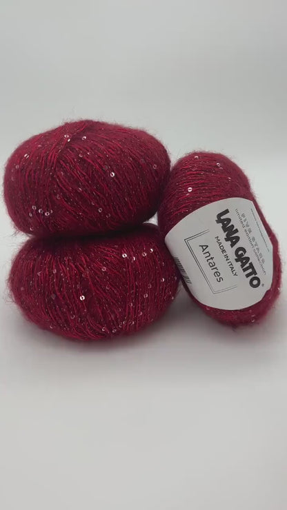 Paillettes Alpaca Yarn, ANTARES, Lana Gatto, Limited Edition Collection Italian Yarn, 180m/50g (196y/1.76oz)