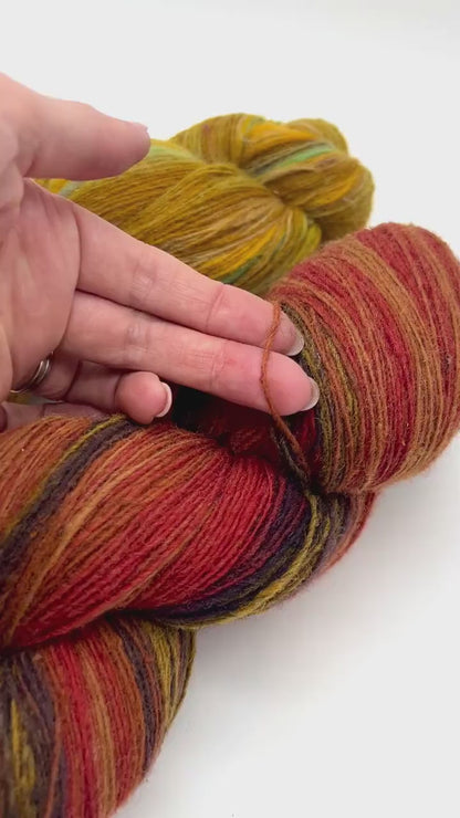 Dundaga Wool Merino Multicolored 100% Natural Rustic Gradient Yarn, Available in Skeins and Cakes, Lace 6/1 Fingering Socks Weight 420m/100g (459y/3.52oz)