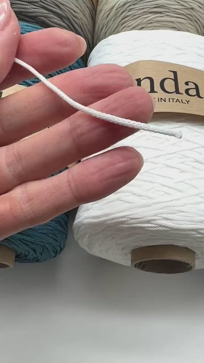 Structured, Water-Resistant Yarn, INDA by Borgo de Pazzi, Italy, Perfect for Crochet Bags, Baskets, Home Décor and Macramé, 500g/570m