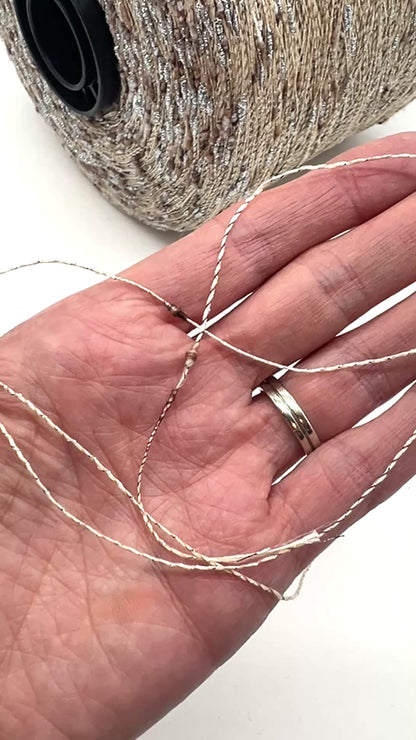 Cotton FANTASY FLAME Lurex Tweed Yarn, CRISTALLO, Luxury Collection by RiGo, Sold in Balls or on Cones, Lace Yarn, VARIABLE METRAGE/YARDAGE