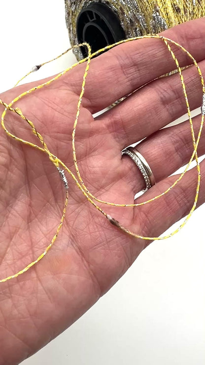 Cotton FANTASY FLAME Lurex Tweed Yarn, CRISTALLO, Luxury Collection by RiGo, Sold in Balls or on Cones, Lace Yarn, VARIABLE METRAGE/YARDAGE