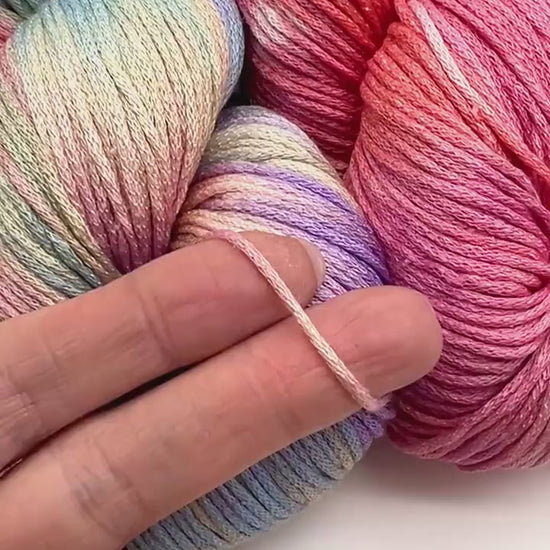 Lana Gatto DUBAI premium 72% Seta Silk and 28% Organic Cotton Italian sport weight yarn, hand-dyed for luxury summer knitting and crochet at iDOKNiT.