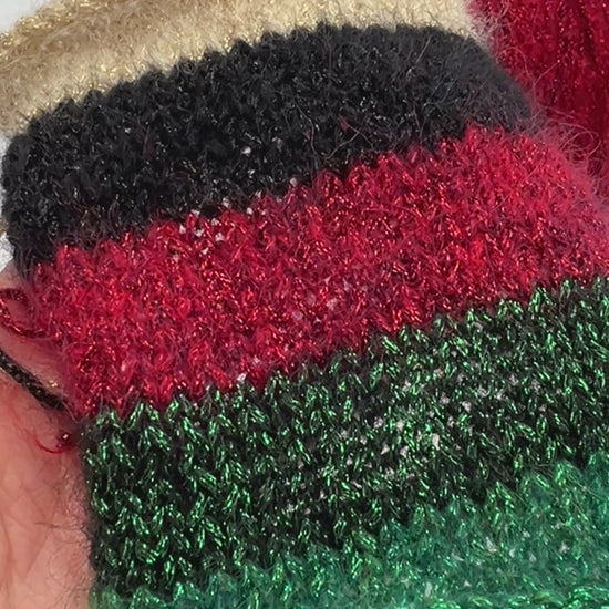 Igea SPARKLING luxury superkid mohair and wool blend Italian chainette yarn with integrated glitter sparkle for holiday knitting at iDOKNiT.