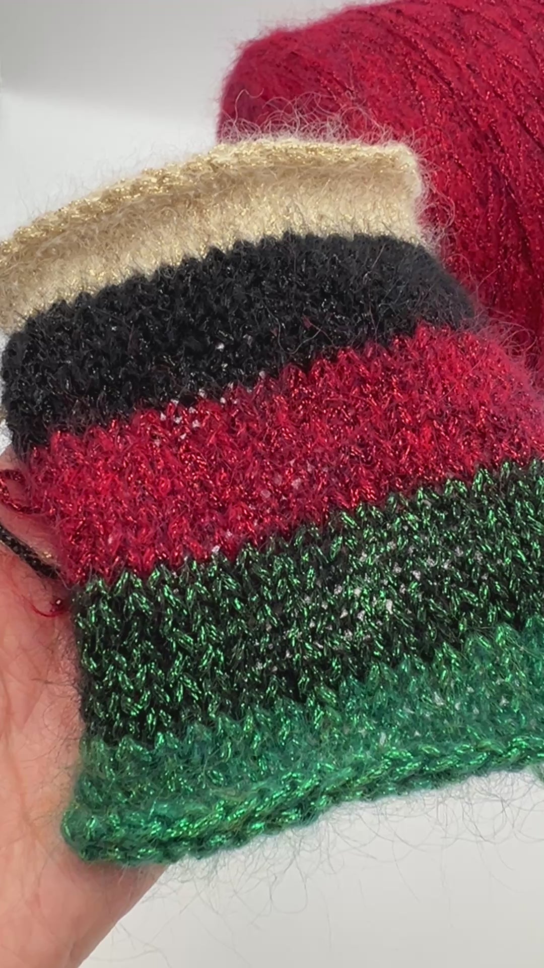 Igea SPARKLING luxury superkid mohair and wool blend Italian chainette yarn with integrated glitter sparkle for holiday knitting at iDOKNiT.