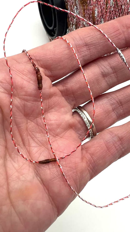 Cotton FANTASY FLAME Lurex Tweed Yarn, CRISTALLO, Luxury Collection by RiGo, Sold in Balls or on Cones, Lace Yarn, VARIABLE METRAGE/YARDAGE