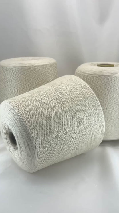 Luxury cashmere silk yarn CASH SETA from an exclusive Italian mill
Fine lace-weight cashmere silk yarn in off-white color
Italian cashmere silk cone yarn with exceptional meterage
Luxury knitting yarn for shawls, sweaters, and weaving
Cashmere silk lace yarn with elegant drape and softness