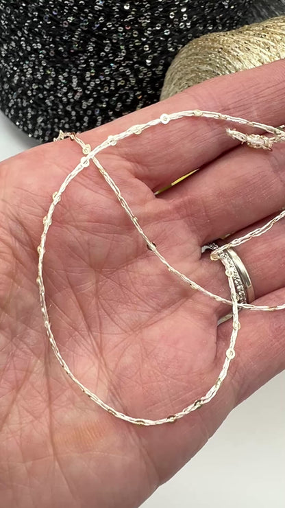 PAILLETTES Cable Yarn, SEQUINS, Cucinelli-Style Premim Italian Yarn, Sold in Balls or on Cones, Fingering Weight, 400m/100g (437y/3.52oz)